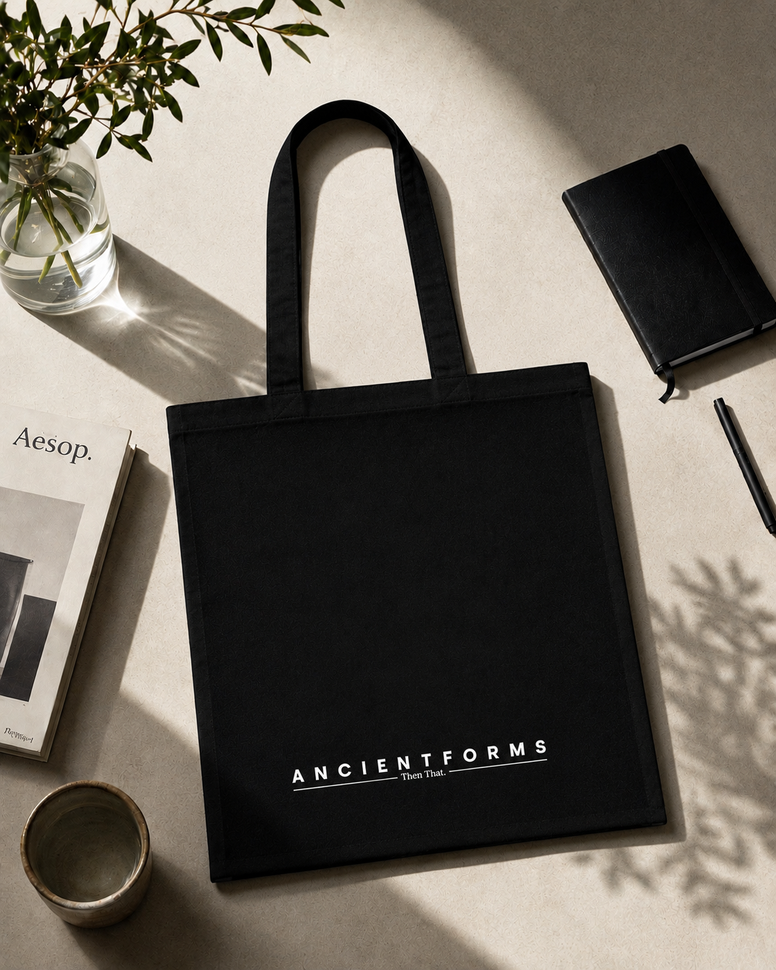 AncientForms Black Tote Bag — Then That